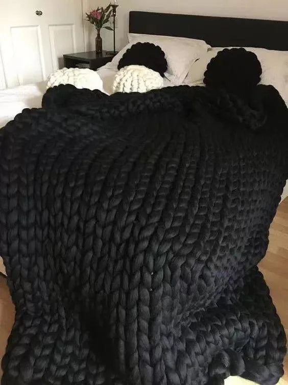 Chunky Strickdecke – Extra Weiche, Warme Decke für Sofa und Bett