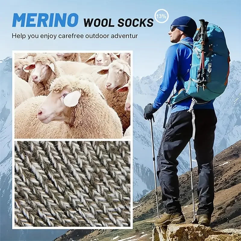 Extra warme Merinowollsocken für das Wandern Unisex 38-46