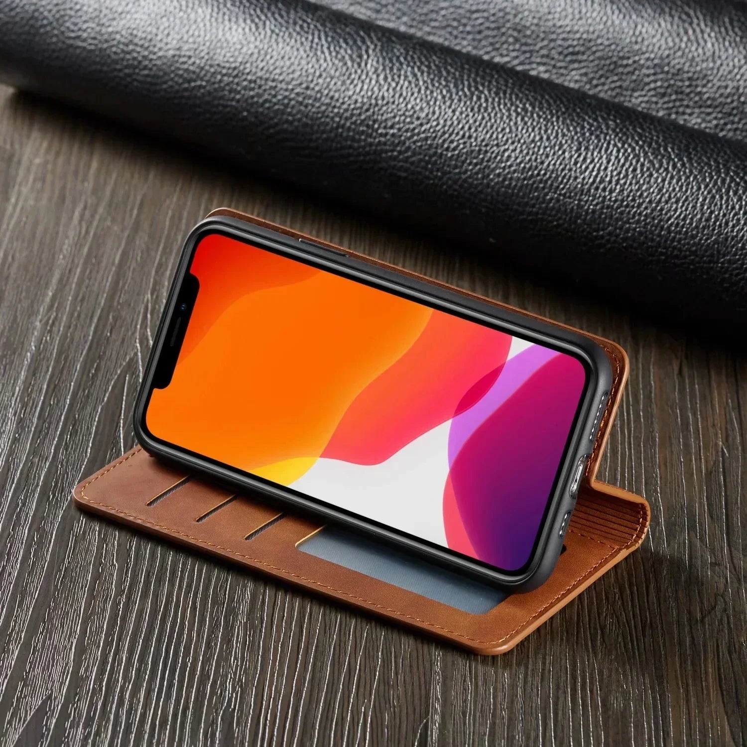 Magnetische Lederhülle für iPhone – Stilvoller Schutz
