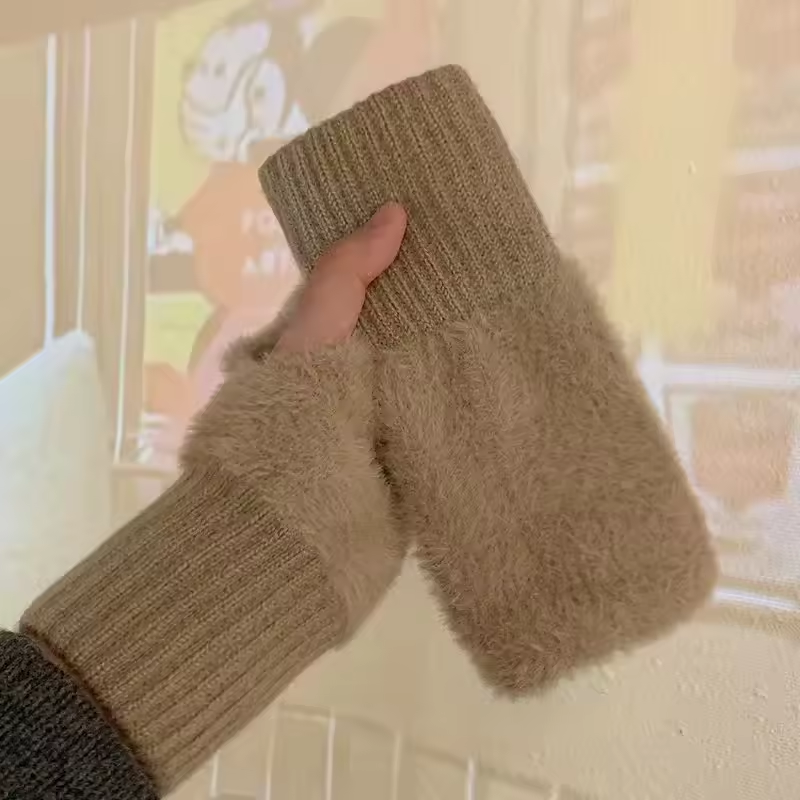 Unisex Fleece Fingerlose Handschuhe – Warm, Weich und Funktional