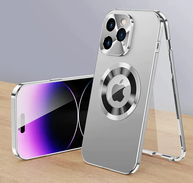 Case 360° Vollbildlinse Metall Magnetisch Magsafe Hüllen Aluminium für iPhone 15 14 13