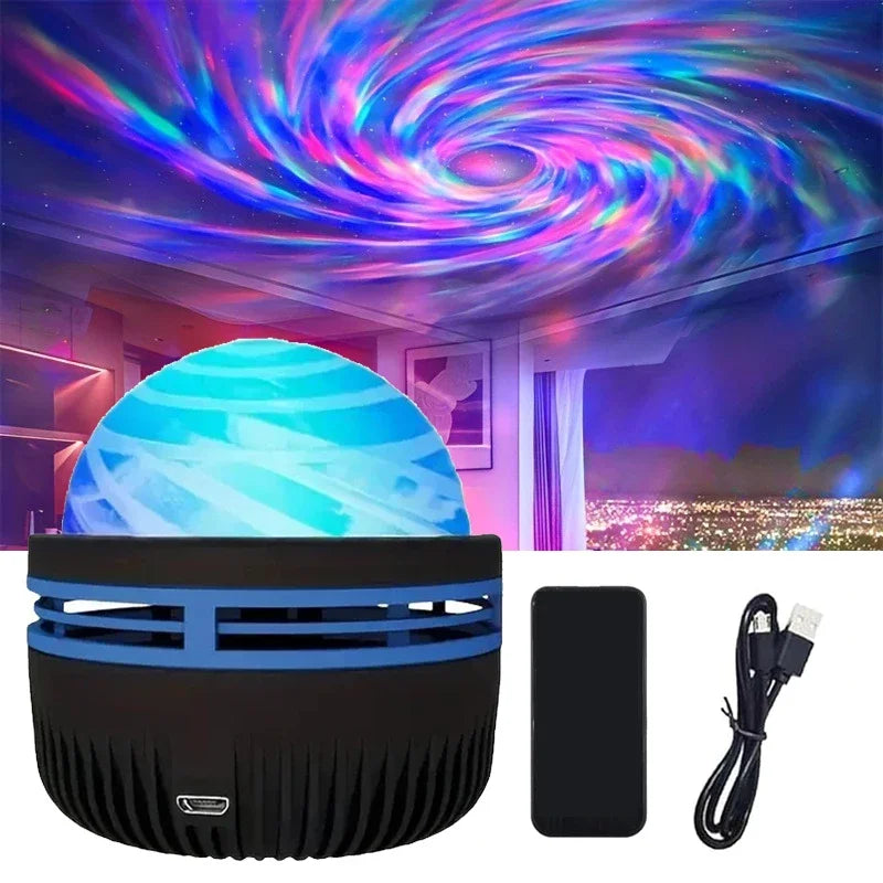 Polariva Nordlichtprojektor mit Musik-Synchronisation und Fernbedienung für RGB-Stimmungsbeleuchtung