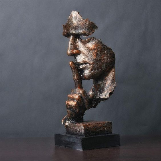 SerenitySculpt | Abstrakte Denkende Statue aus Harz für Zuhause & Büro