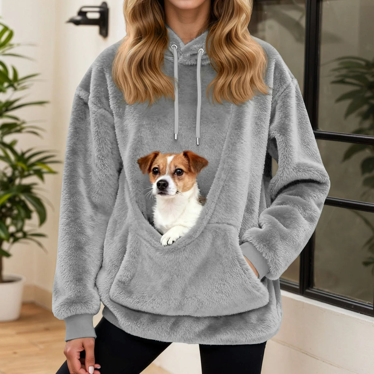 Oversized Fleece Hoodie mit Kängurutasche – Warme Damenjacke für Zuhause