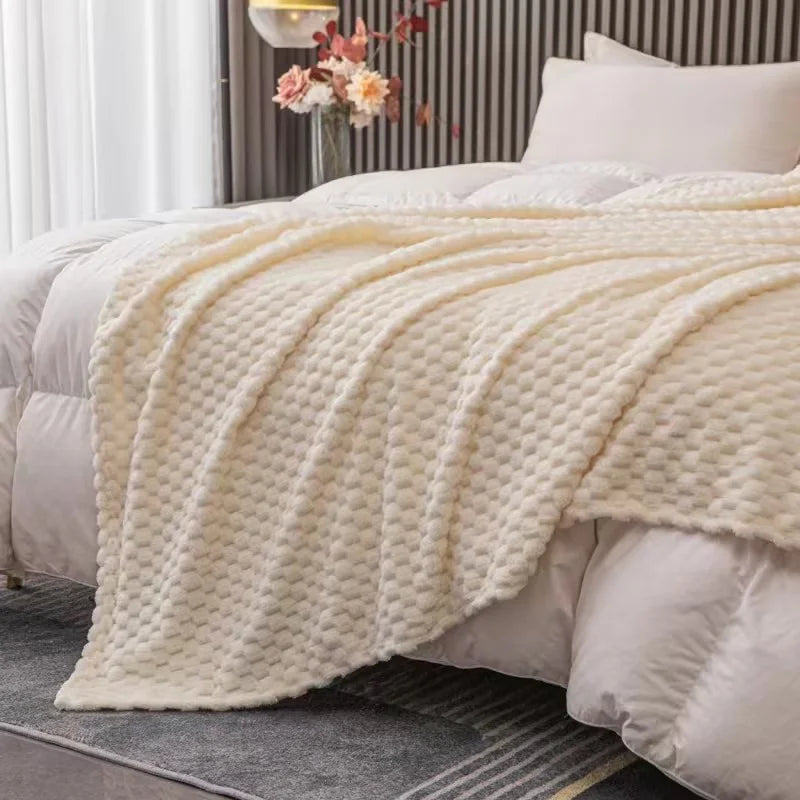 Caelidra - Karierte Weiche Samtdecke Warme Gemütliche Plaid für Sofa und Bett