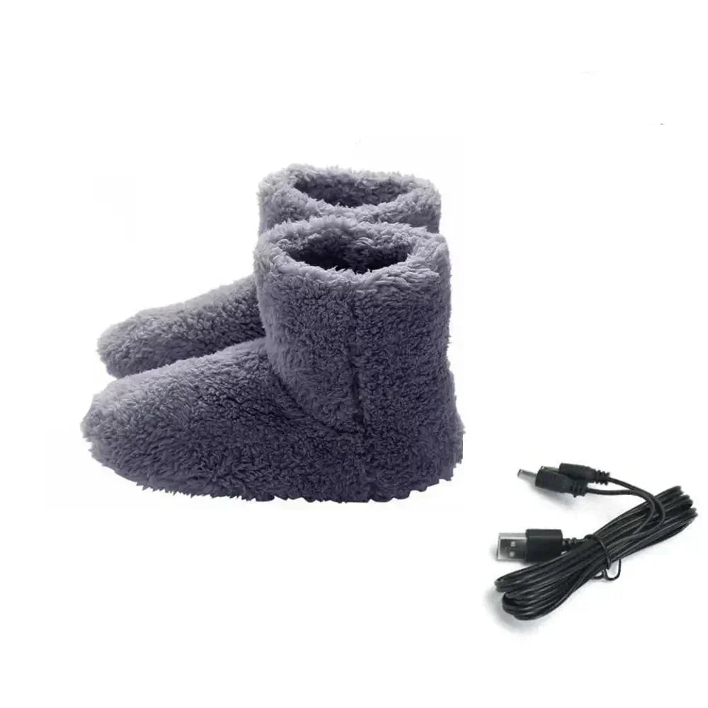 WarmEase USB beheizte Hausschuhe – Plüsch Winterkomfort mit verstellbarer Wärme