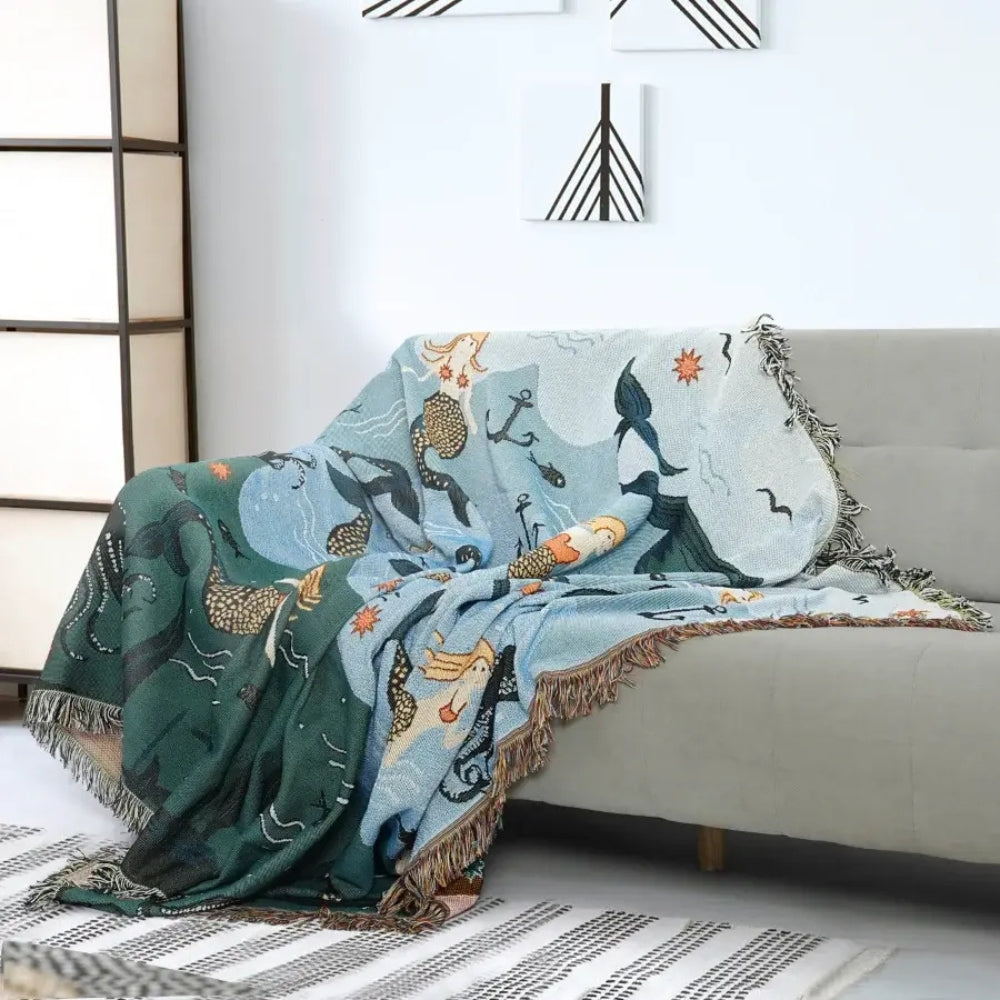 Bankbezug mit Meerjungfrauen-Motiv aus weicher Baumwoll-Polyester-Mischung