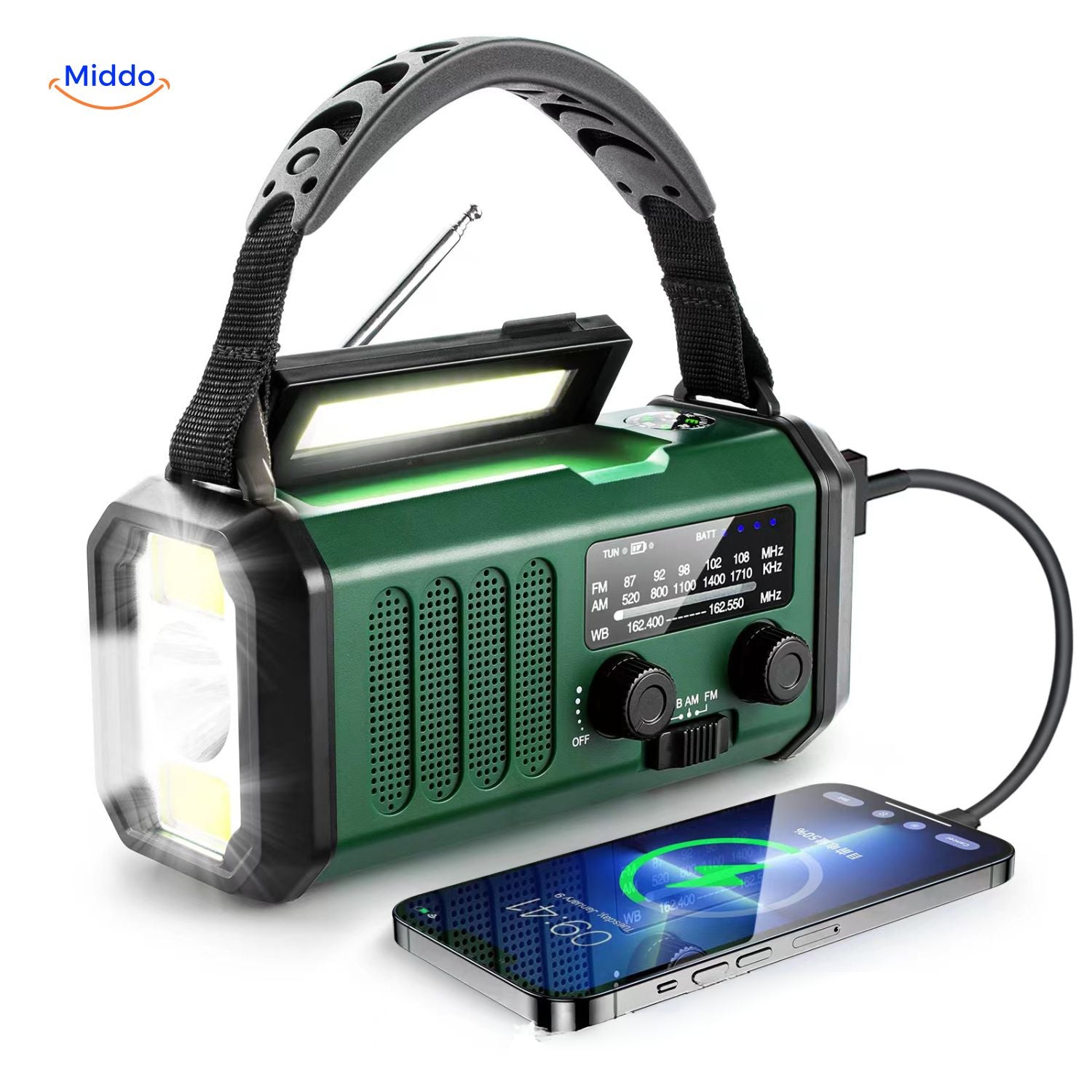 SolarGuard Multifunktionslampe | Taschenlampe, Leselampe, Kompass & solaraufladbar für alle Abenteuer