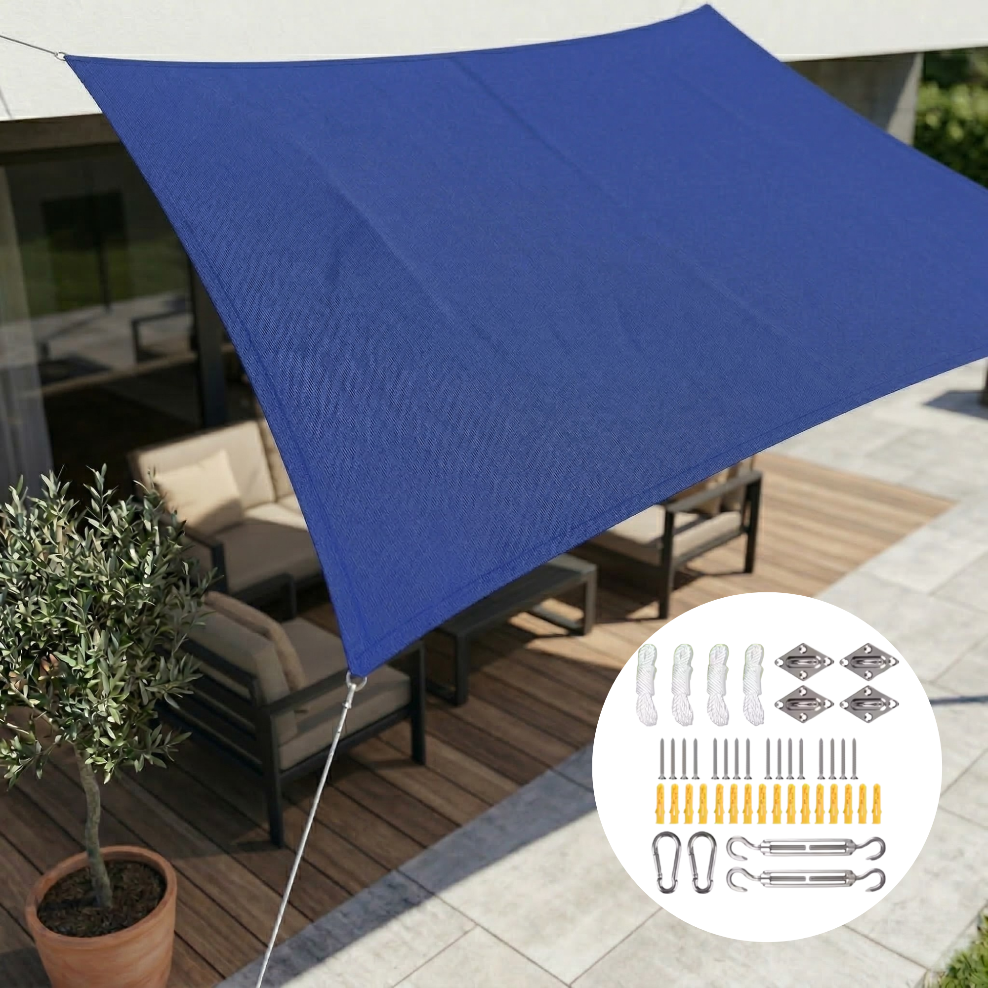 Rechteckiges Sonnensegel Wasserdicht | Wasserdichtes Outdoor-Gewebe | UV-Schutz | SkyCover