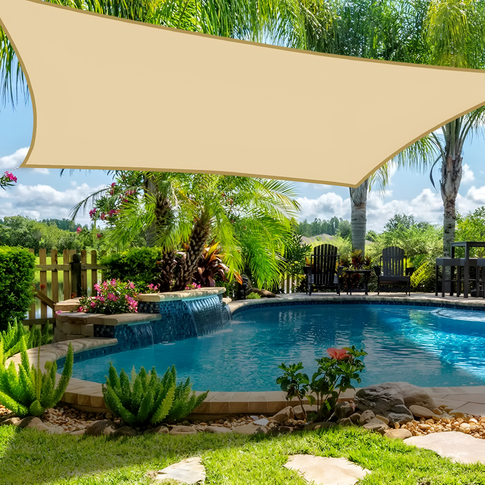 Rechteckiges Sonnensegel Wasserdicht | Wasserdichtes Outdoor-Gewebe | UV-Schutz | SkyCover