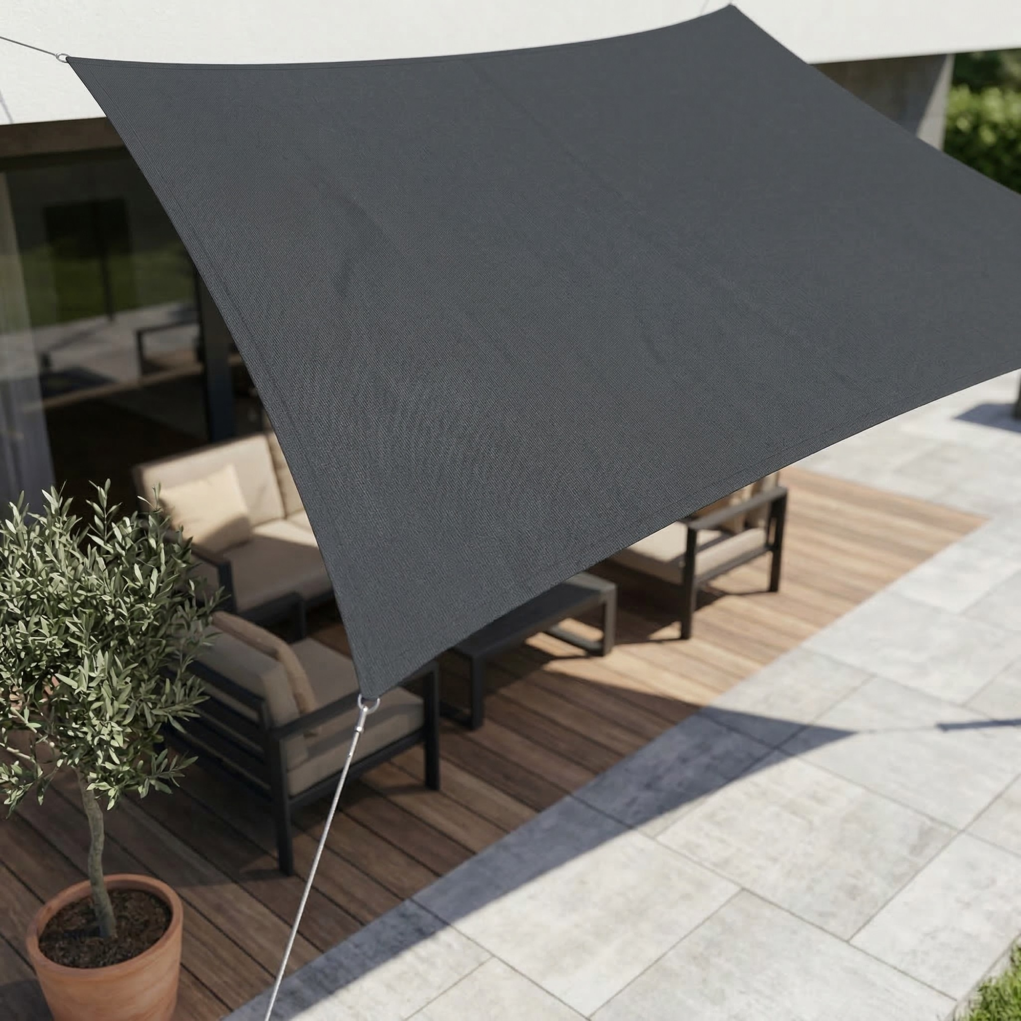 Rechteckiges Sonnensegel Wasserdicht | Wasserdichtes Outdoor-Gewebe | UV-Schutz | SkyCover