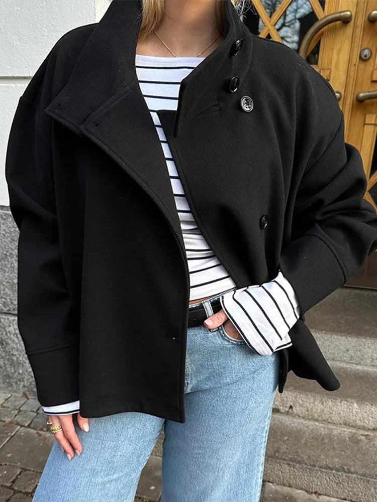 ChicAura Damen-Peacoat | Stilvolle und warme Oberbekleidung für einen zeitlosen Look