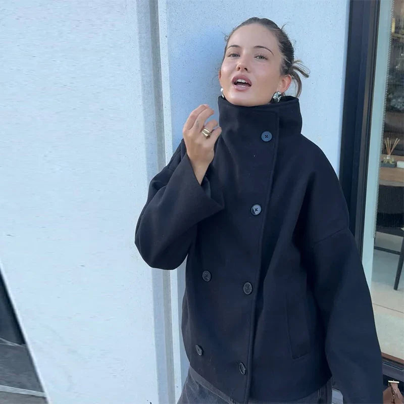 ChicAura Damen-Peacoat | Stilvolle und warme Oberbekleidung für einen zeitlosen Look