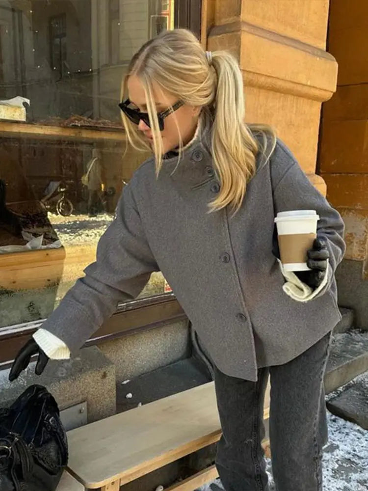 ChicAura Damen-Peacoat | Stilvolle und warme Oberbekleidung für einen zeitlosen Look