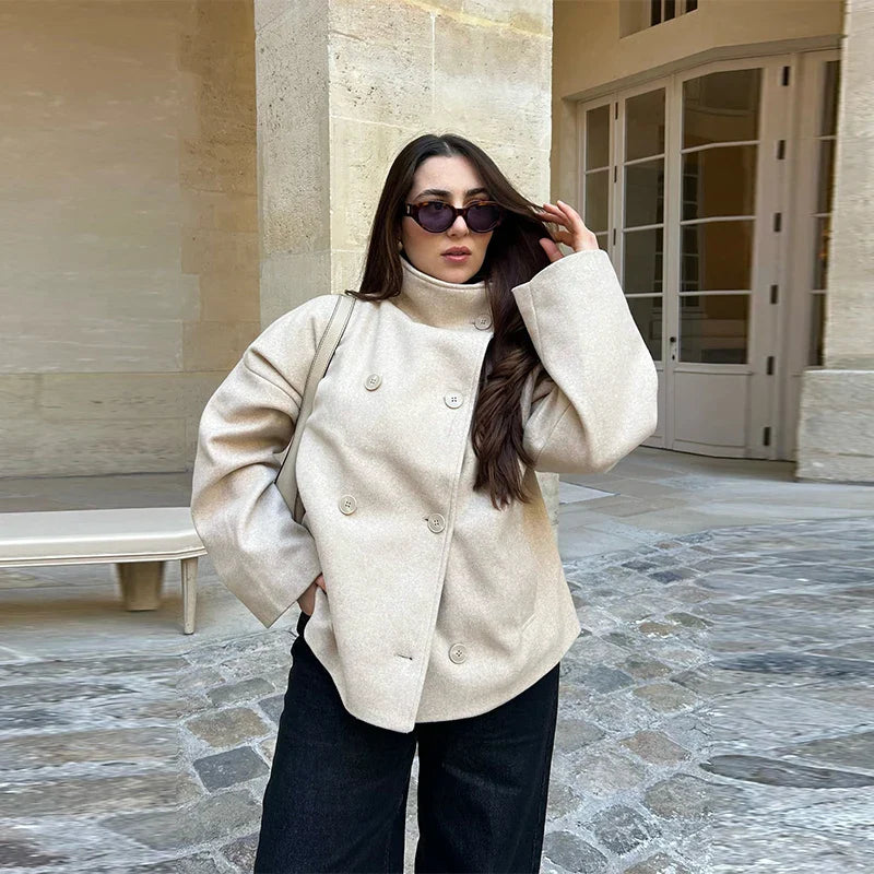 ChicAura Damen-Peacoat | Stilvolle und warme Oberbekleidung für einen zeitlosen Look