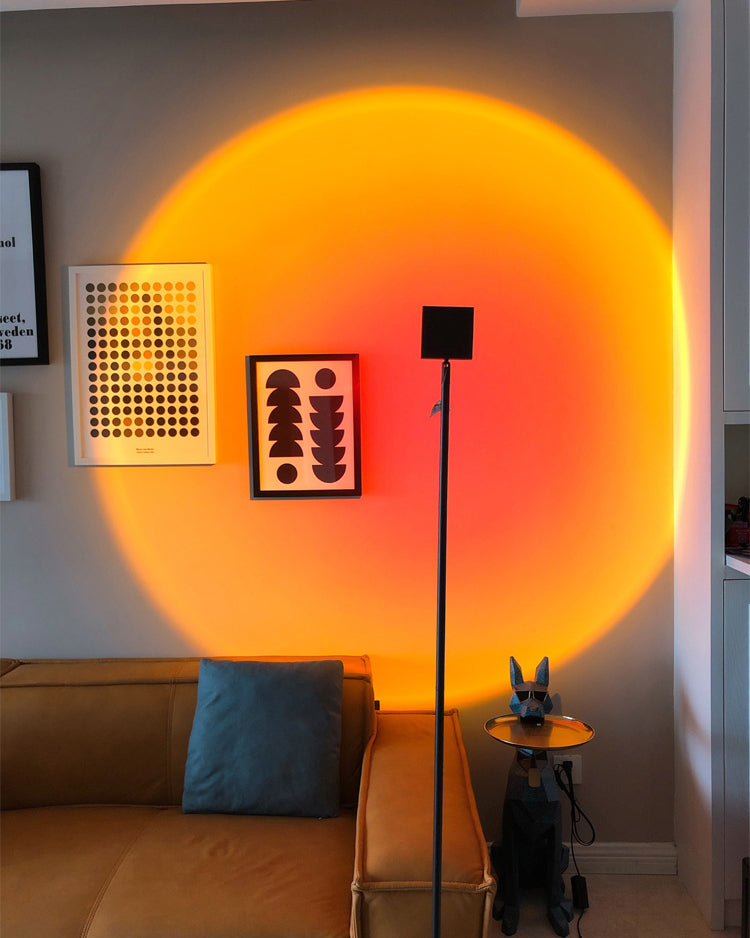 Frendorf | LED Farbprojektor Stehleuchte | Minimalistischer Halo Licht Effekt