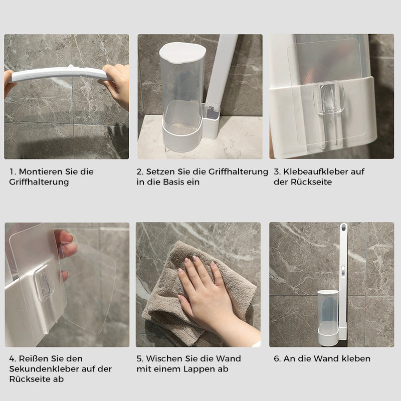 Antibakterielle Einweg-Toilettenbürste mit hygienischem Schwammkopf und Halter
