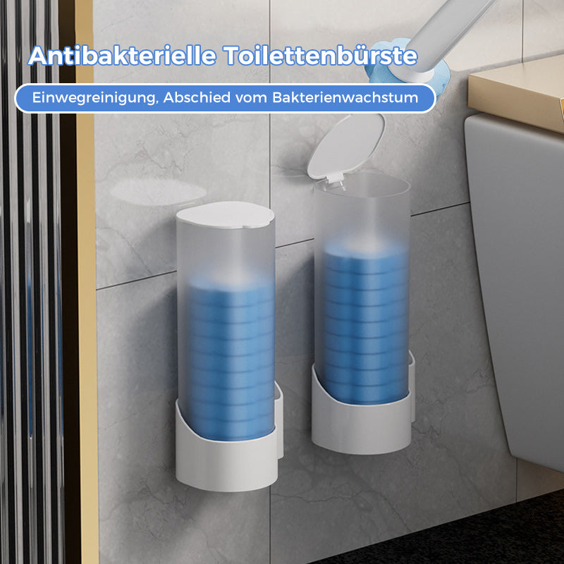 Antibakterielle Einweg-Toilettenbürste mit hygienischem Schwammkopf und Halter