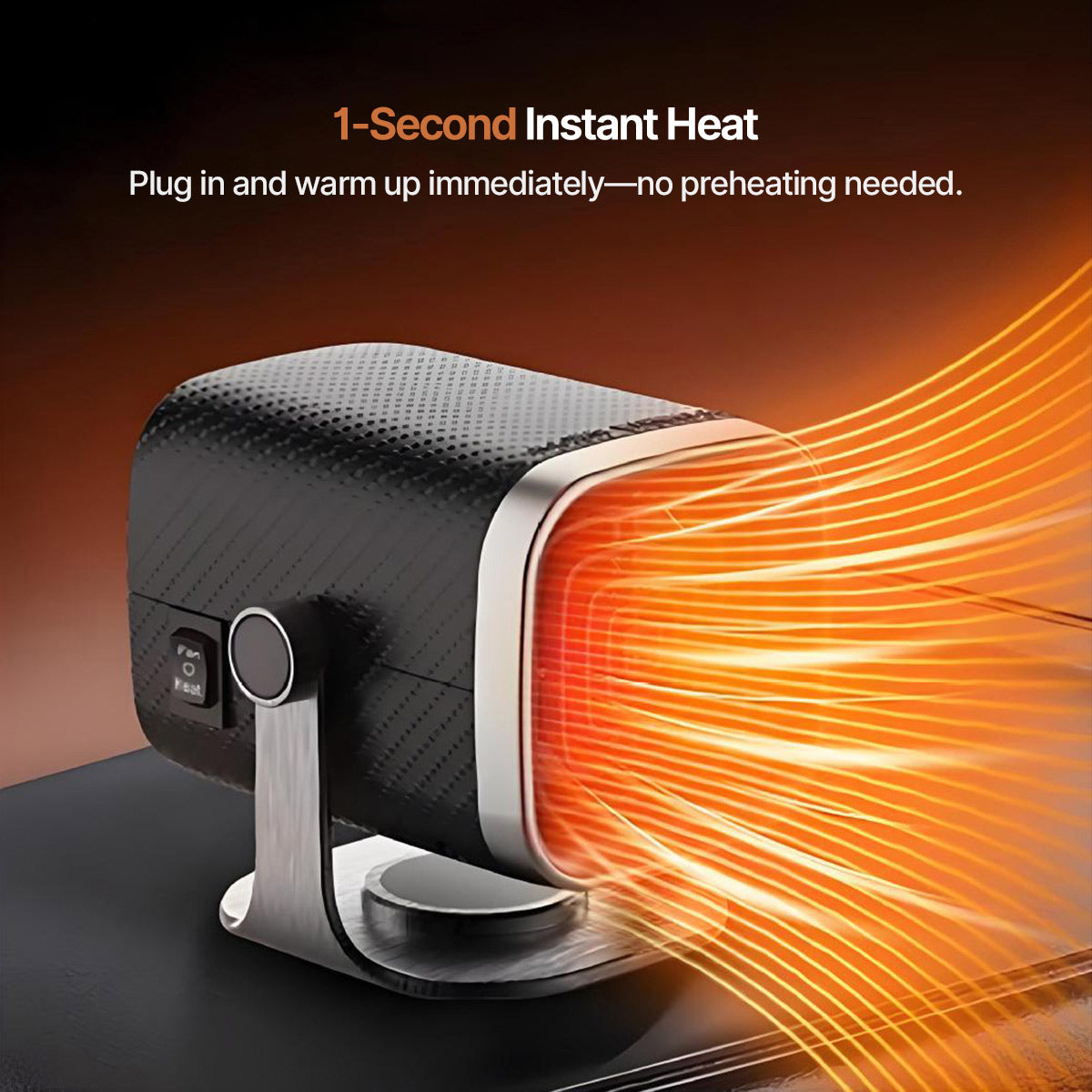 Autowärmer 12V/24V – Tragbarer Autoheizer mit 360° drehbarem Ventilator