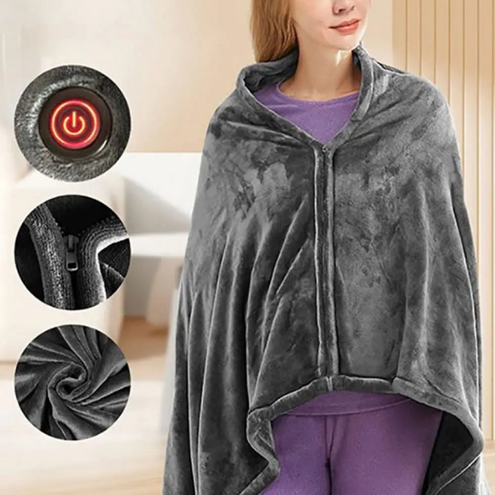 WarmHaven Heizbare Fleece-Decke – Drei Wärmegrade und USB-Anschluss für persönlichen Komfort