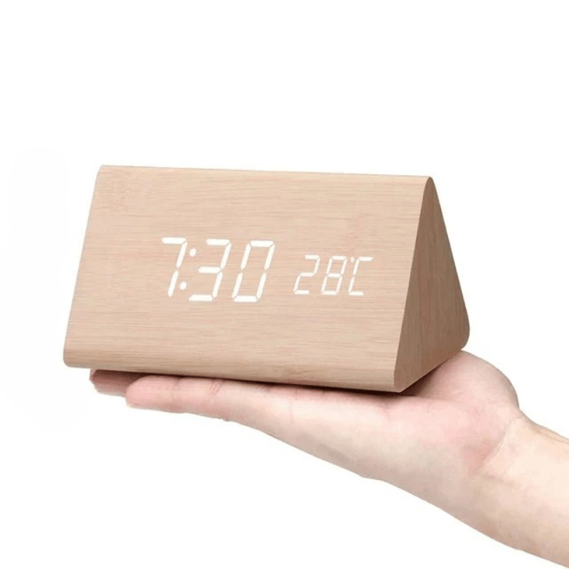 WOODSENSE – LED-Holzuhr mit Sprachsteuerung für stilvolle Zeitanzeige
