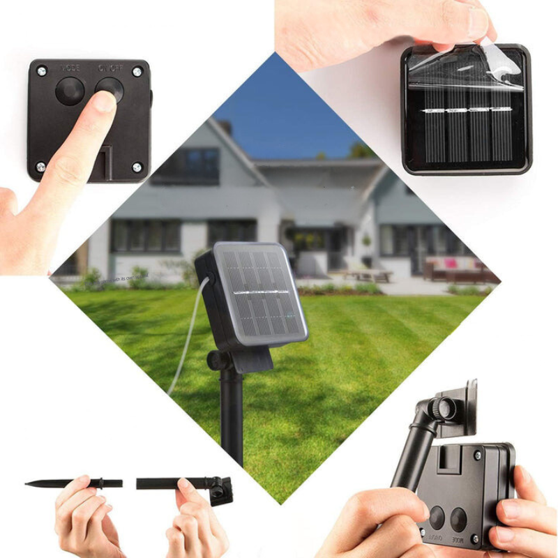 Marokkanische Solar-Lichtschnur – 12 m, 100 wasserdichte LED-Lampen