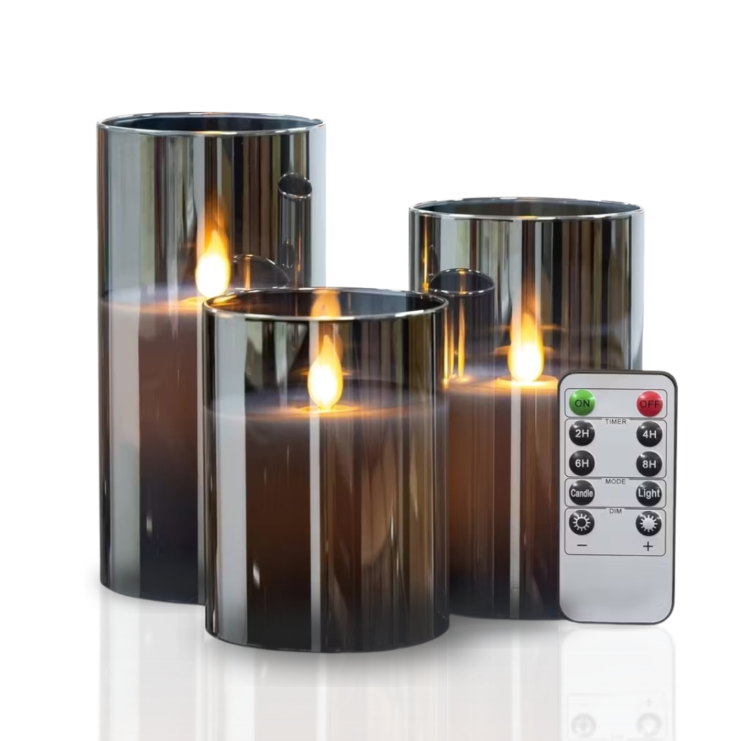 Flammenlose Kerzen Deluxe – Set von 3