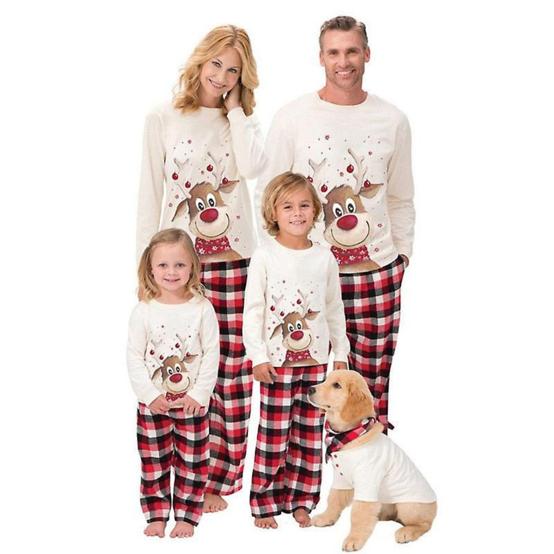 FeestKnit Passendes Weihnachts-Pyjama-Set – Weiche Baumwoll-Familienpyjamas für Gemütliche Feiertage