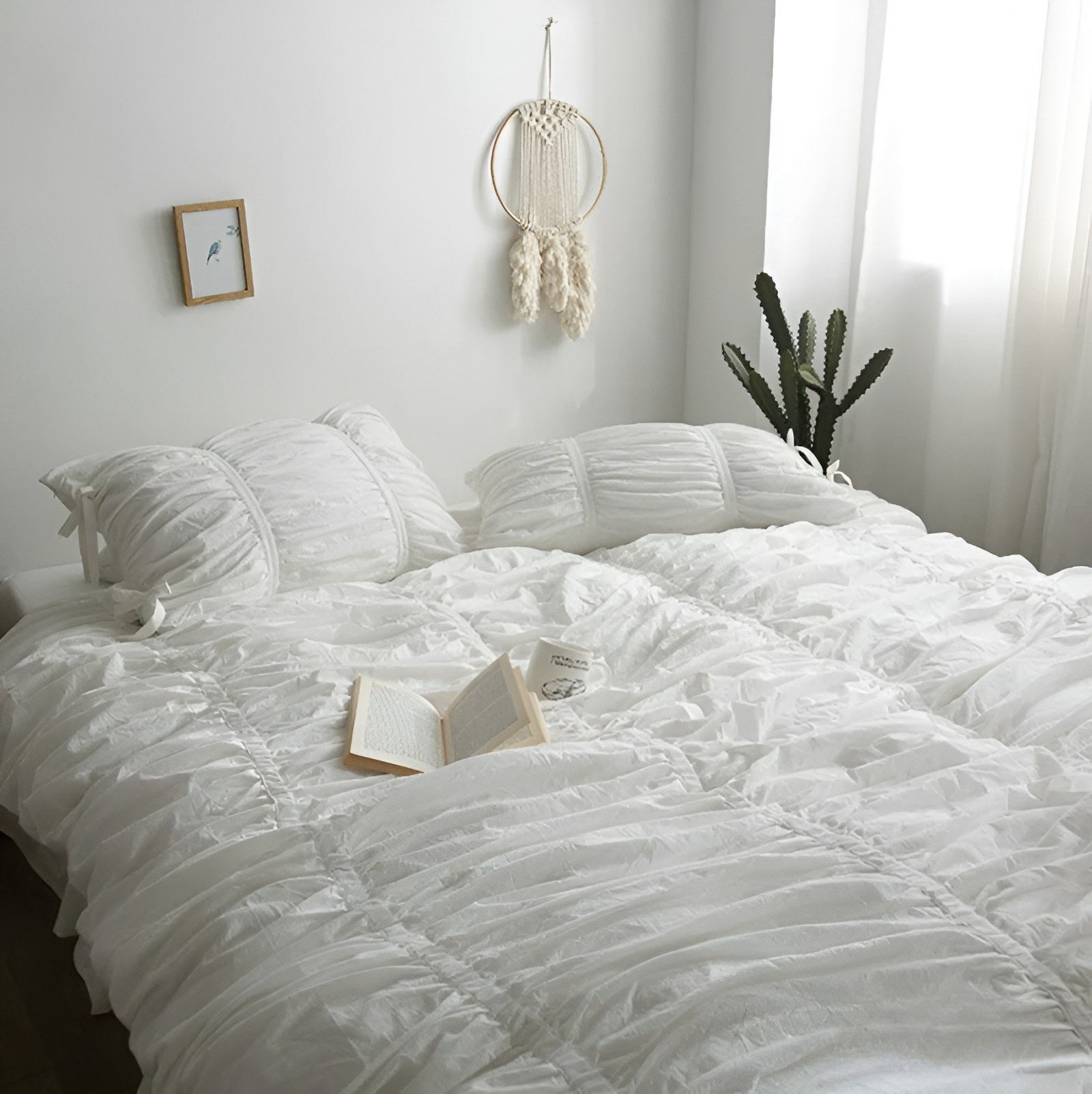 Beige Bettwäsche Set – 100% Gewaschenes Baumwoll-Bettset mit Kissenbezügen und Bettlaken, Langlebig und Pflegeleicht für Moderne Schlafzimmer