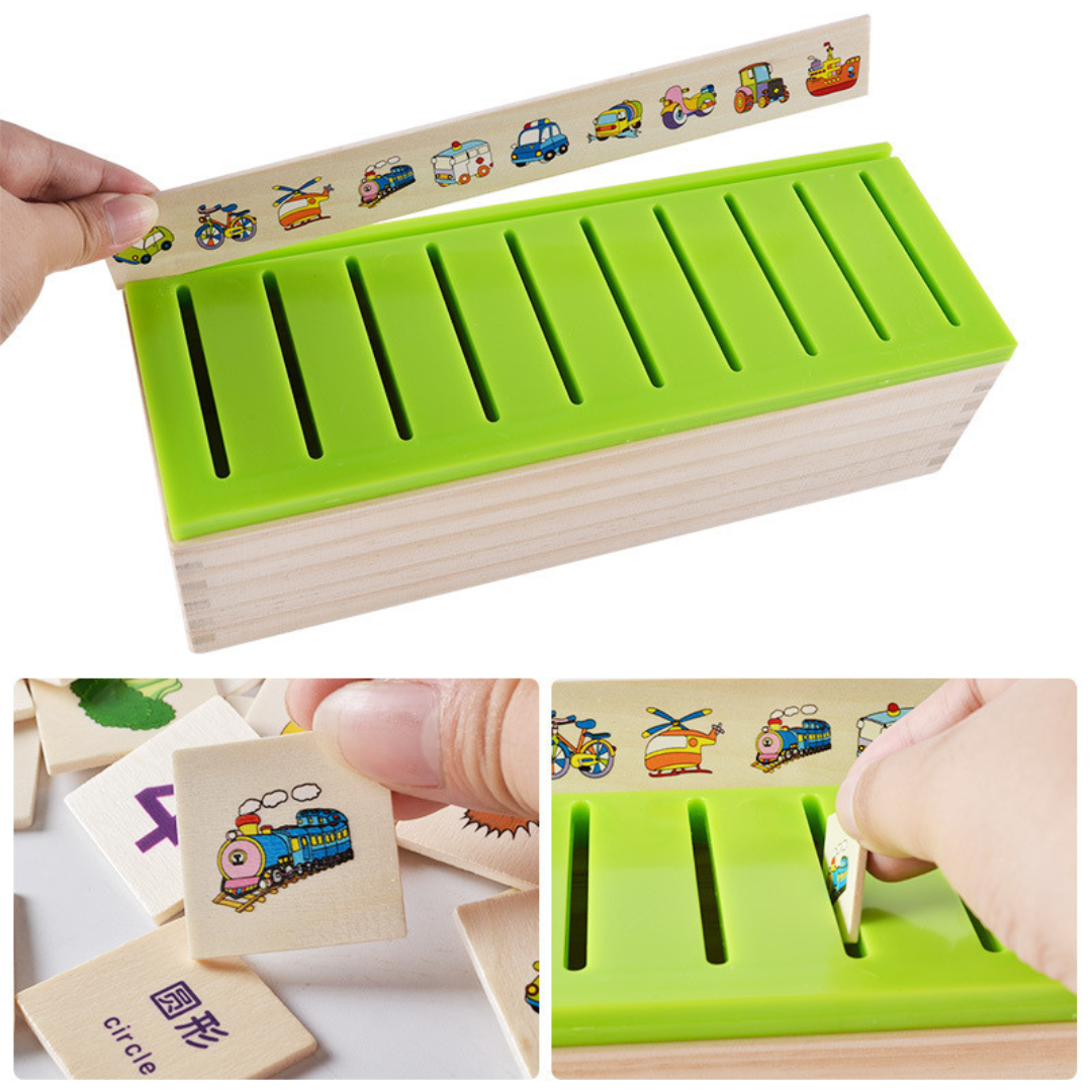 Montessori Holz Sortierbox für Lernen und Entwicklung