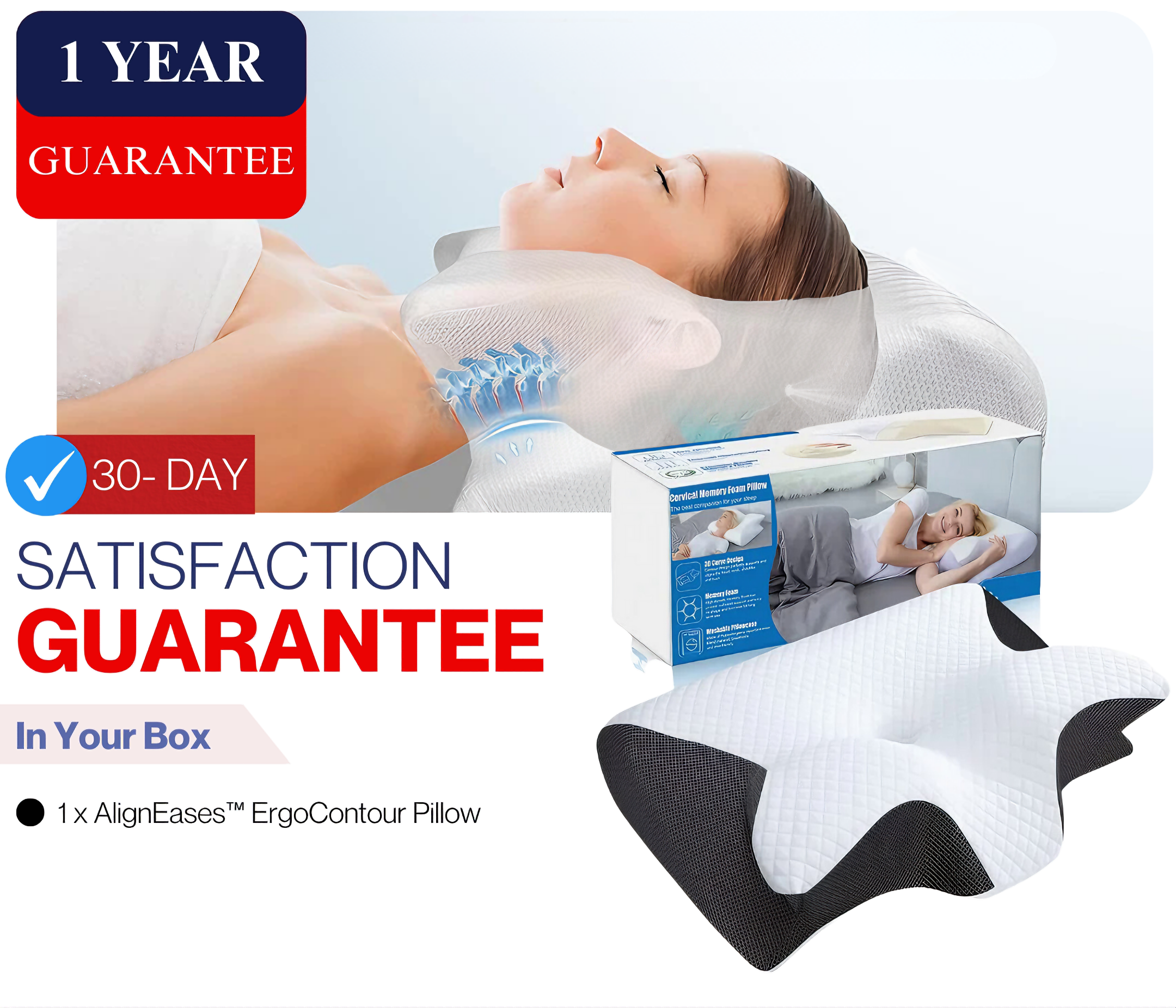 SleepEase | ErgoContour Orthopädisches Kissen