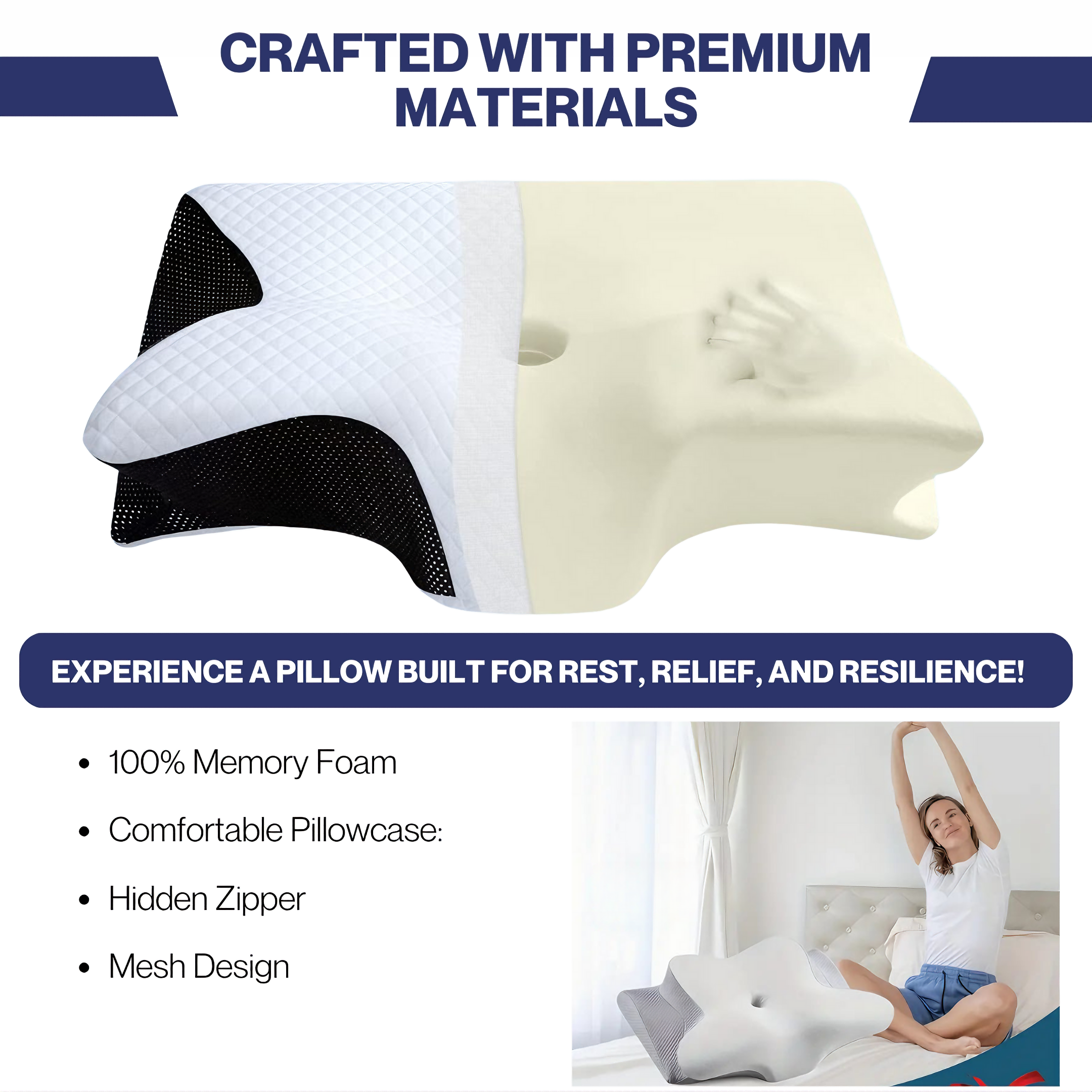 SleepEase | ErgoContour Orthopädisches Kissen