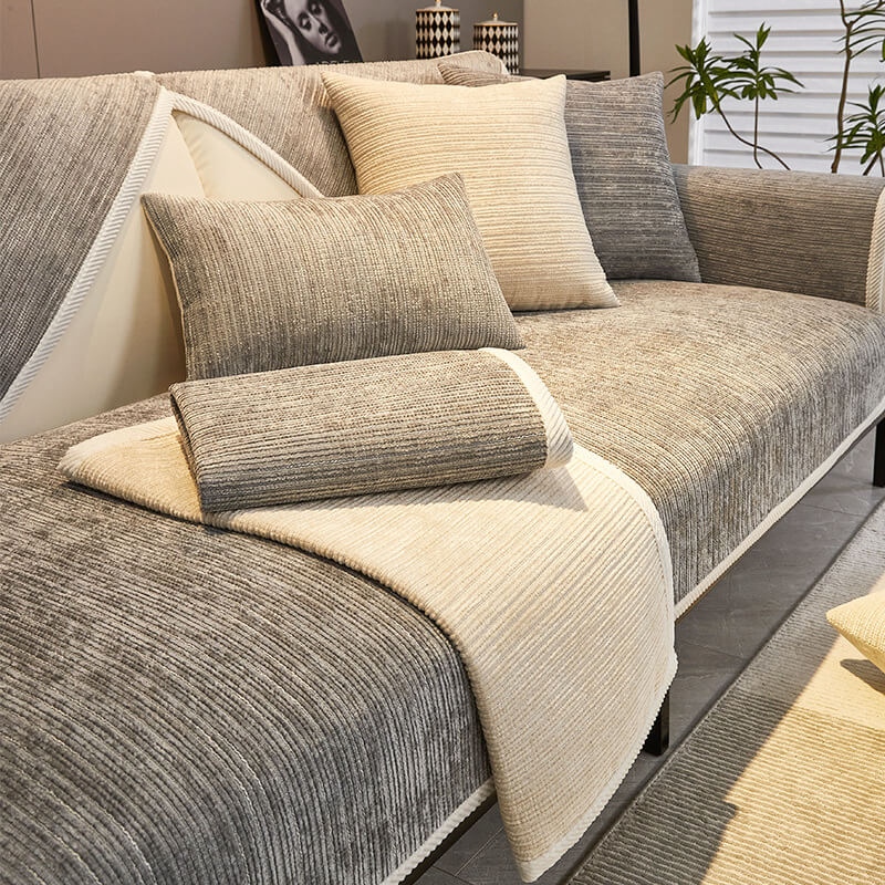 SofaShield Luxe Antikratz-Sofabezüge – Kratzfeste Chenille-Schutz für Haustiere