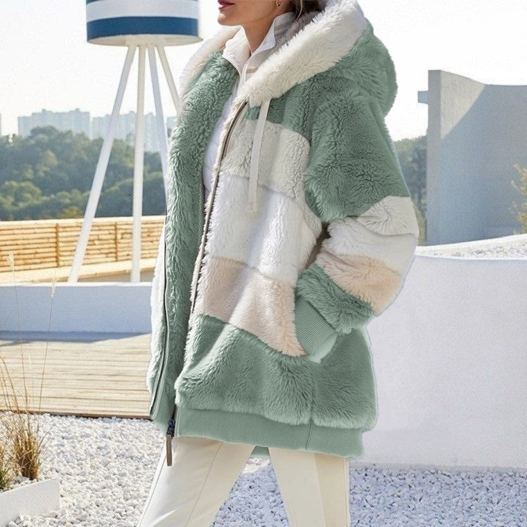 Damen Teddy Fleecejacke – Weiche Oversized Winterjacke