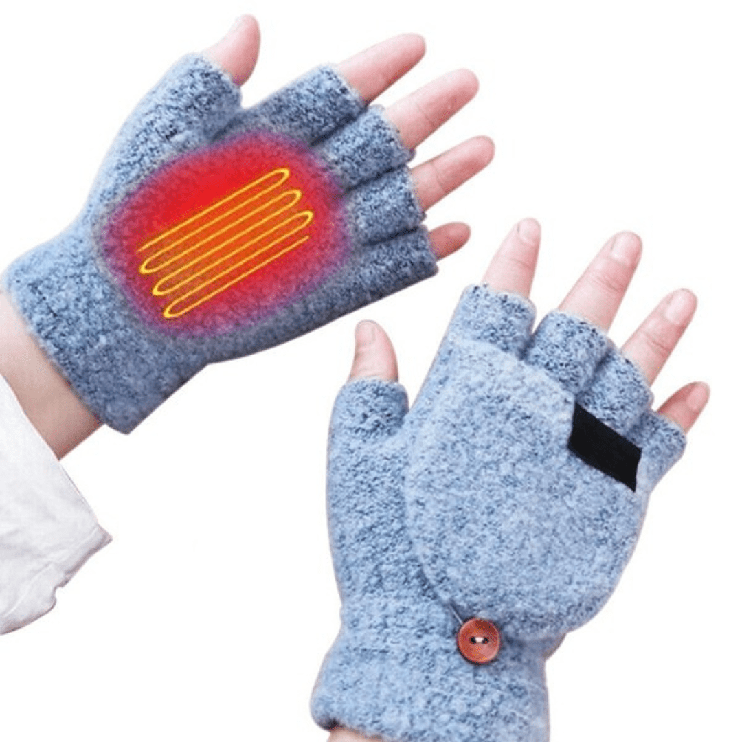 WarmGrip USB beheizte fingerlose Handschuhe – bequeme Winterhandschuhe für Büro und Zuhause
