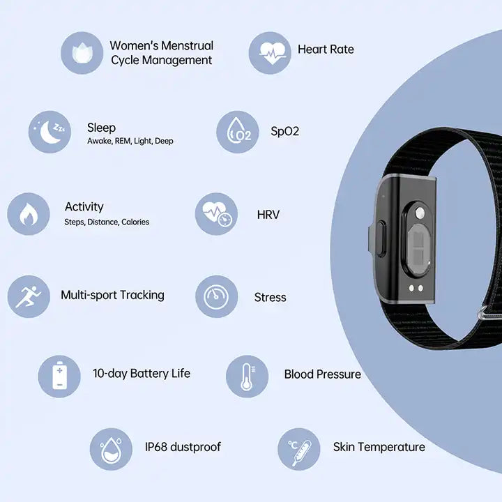 LifeTrack Aktivitätsband – Diskreter Fitness Tracker mit Herzfrequenz und Schrittzähler