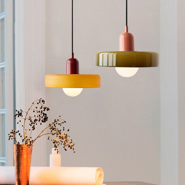 Bauhaus Bunte Glas Hängeleuchte für Moderne Innenräume