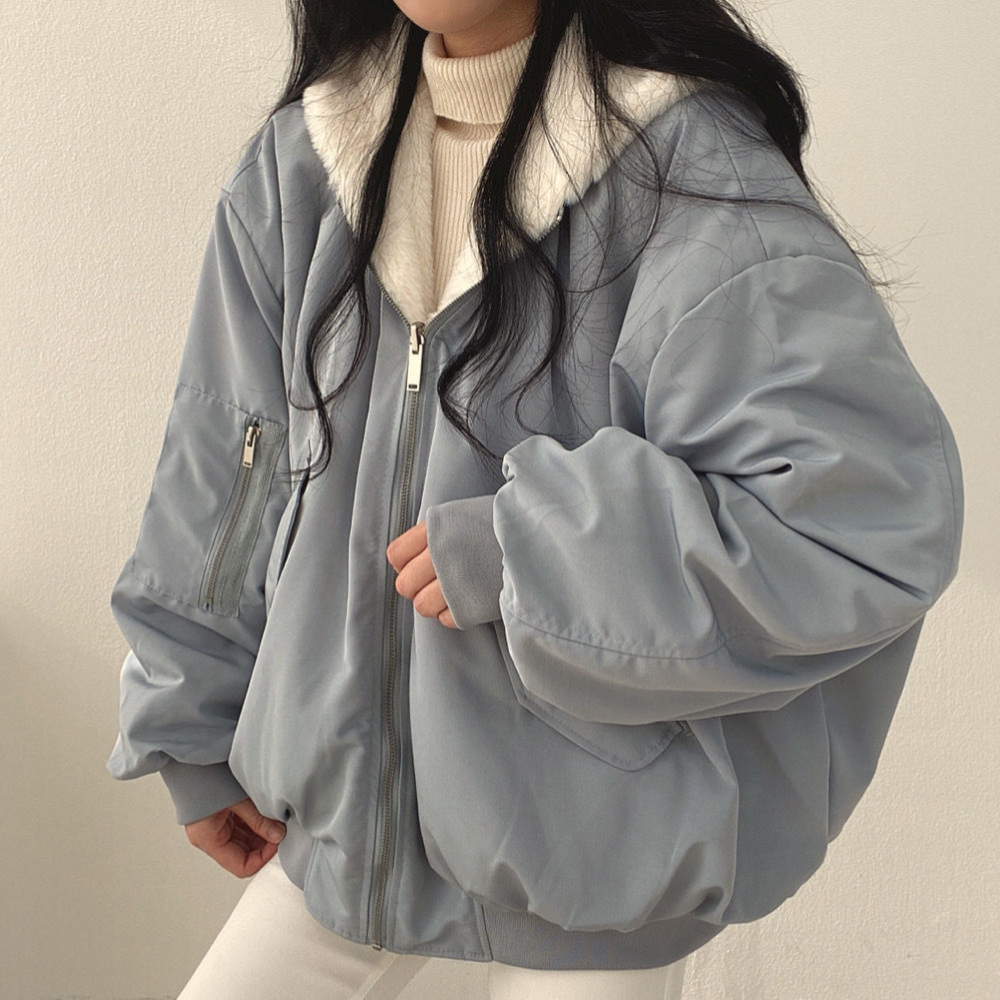 Umkehrbare Fleece Damenjacke – Warme leichte Winterjacke mit Kapuze
