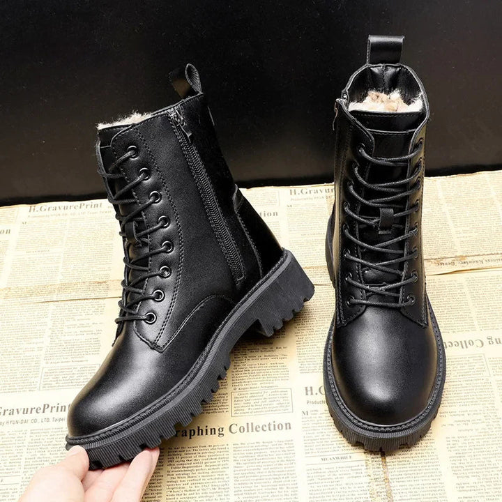 Warme Damesstiefel Delphine – Gefütterte Winterstiefel mit Antirutschsohle