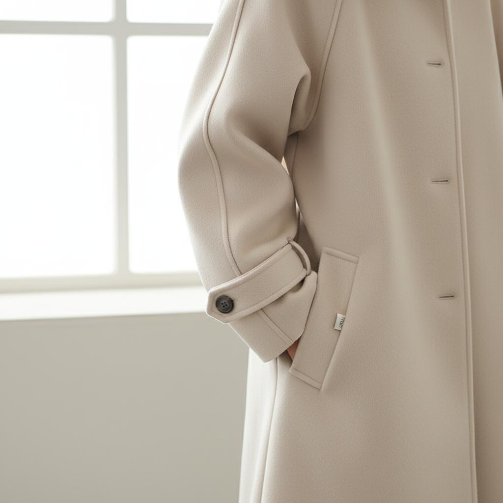 RainElegance Damenmantel – Wasserdichte Lange Jacke mit Tailliertem Schnitt und Stilvollem Design