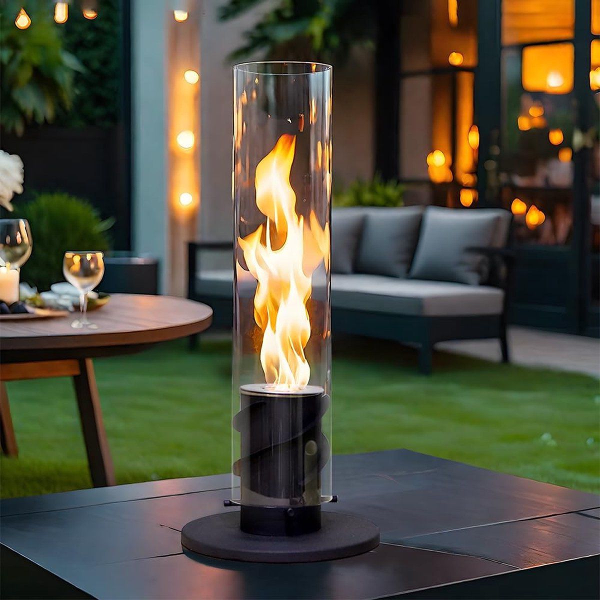 FlameGlow - Moderner Tischkamin mit einstellbaren Flammen für eine gemütliche Atmosphäre