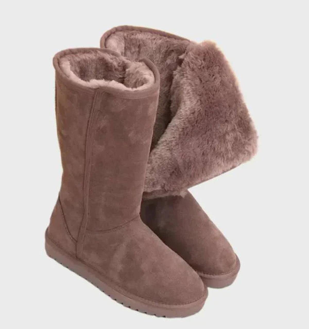 Wasserdichte Wildlederstiefel mit Schafwollfutter