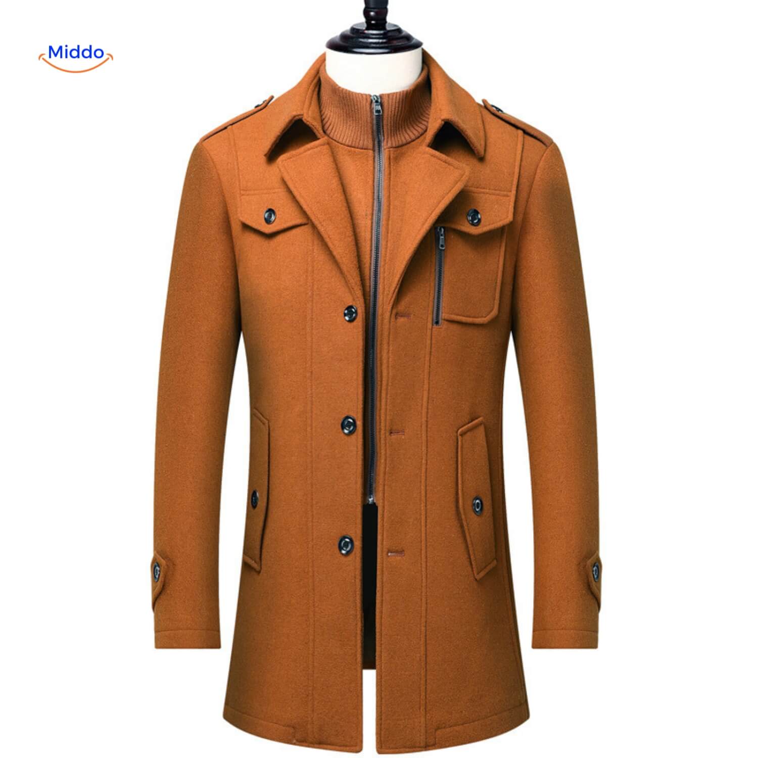 WoolGuard Peaky Blinders Trenchcoat | Luxuriöser Doppelkragen für stilvolle Herren