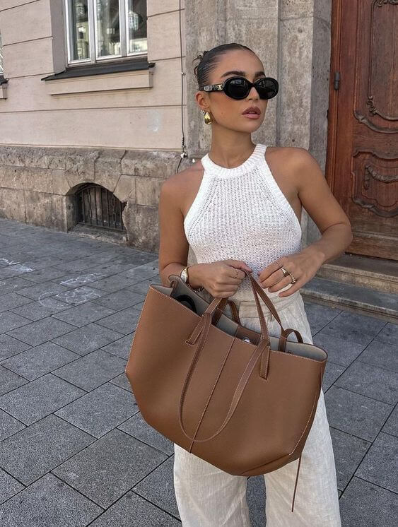 Große Damen-Shoppertasche mit 2 Griffen + abnehmbarer Schulterriemen
