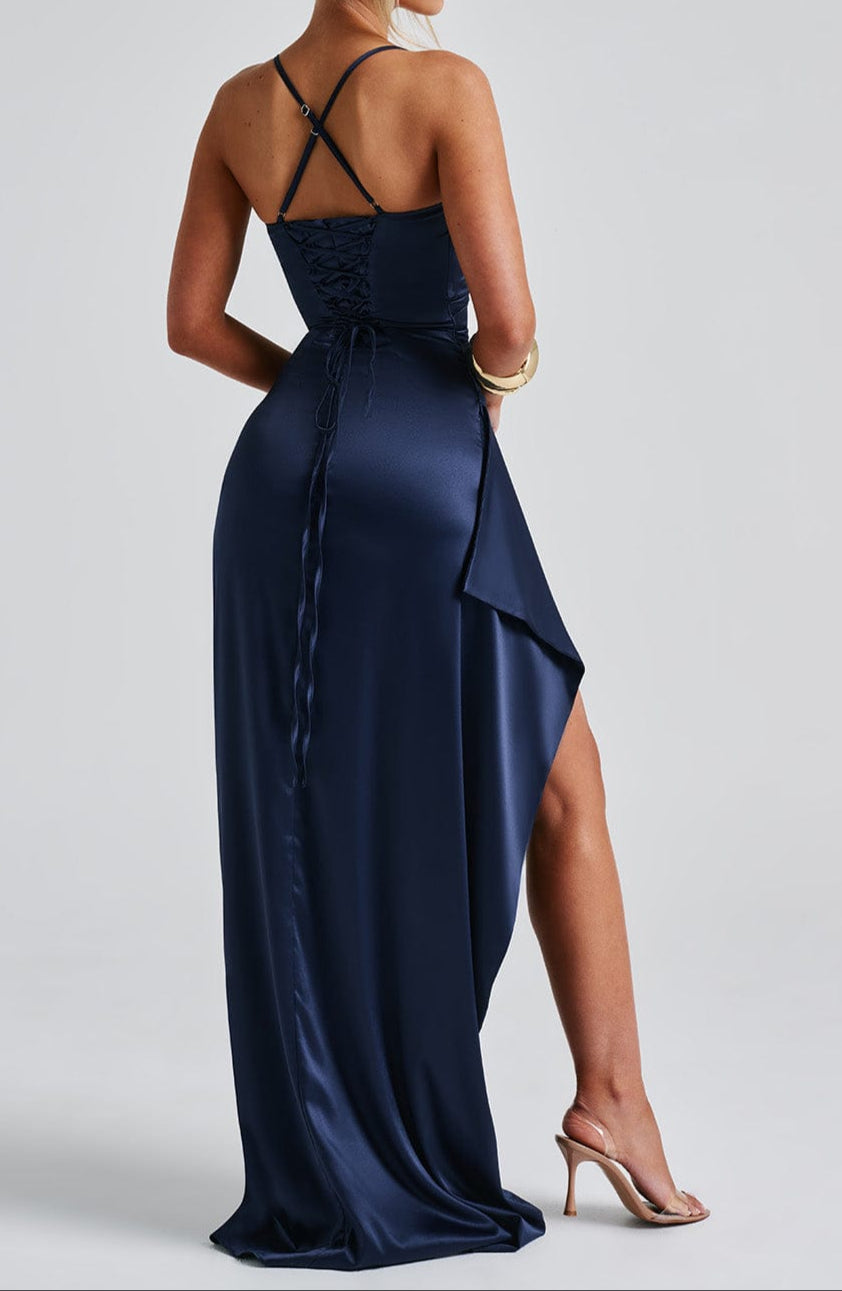 NavyElegance Maxikleid | Atemberaubendes Abendkleid für zeitlose Eleganz