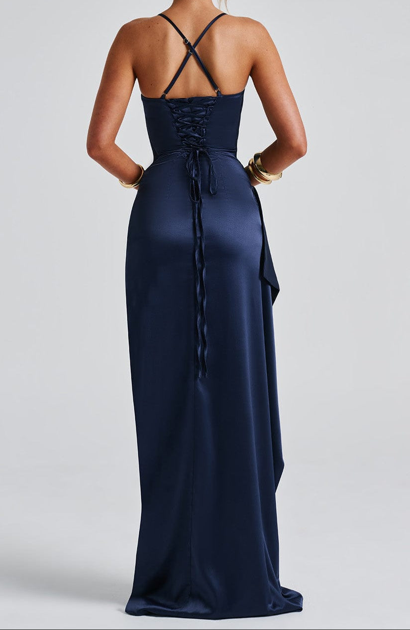 NavyElegance Maxikleid | Atemberaubendes Abendkleid für zeitlose Eleganz