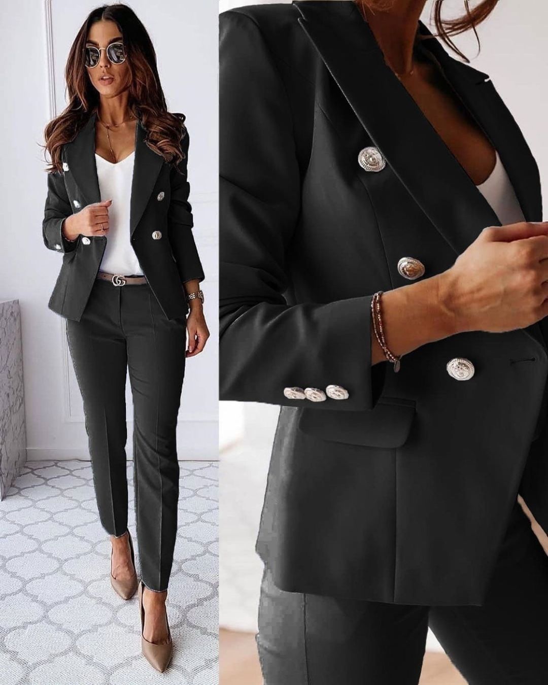 ChicTailored Anzug-Set | Elegante Zweireiher-Passform für eine vorteilhafte Silhouette