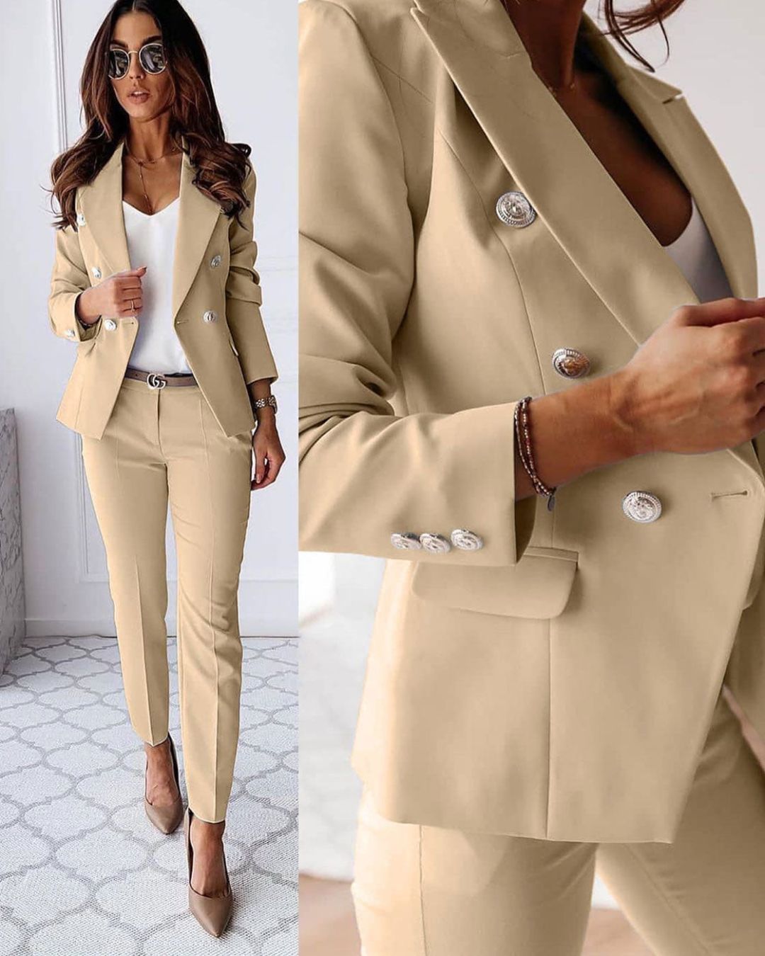 ChicTailored Anzug-Set | Elegante Zweireiher-Passform für eine vorteilhafte Silhouette