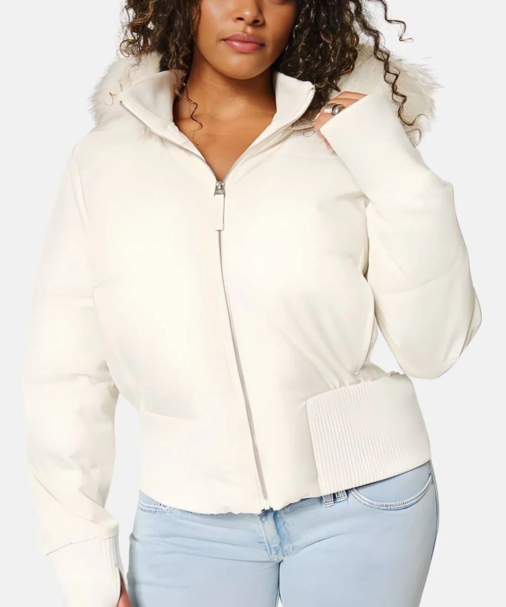 Damen Gesteppt Winterjacke mit Warm & Abnehmbarer Kapuze | Heidi-Mode