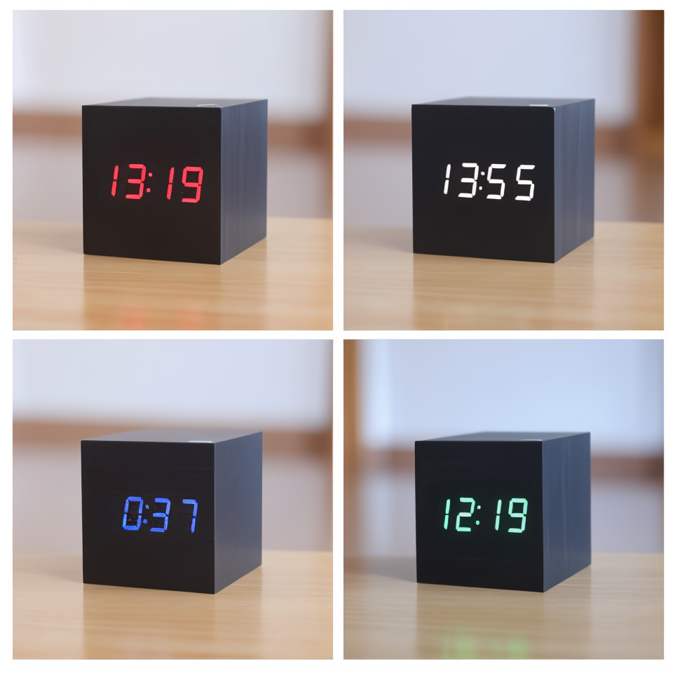 WoodTime | Elegante digitale LED Uhr
